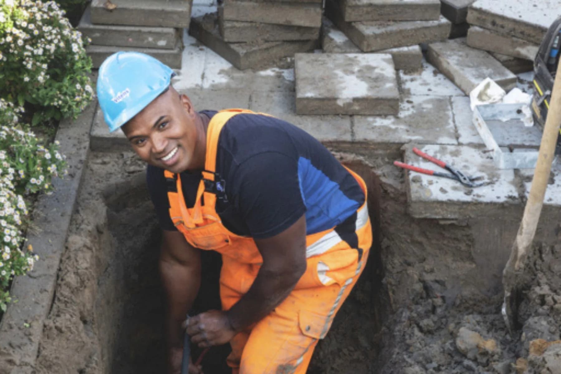 Anthony Gambier aan het werk als drinkwatermonteur bij Vitens